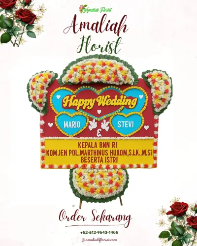 Karangan Papan Bunga Pernikahan di Lengkong